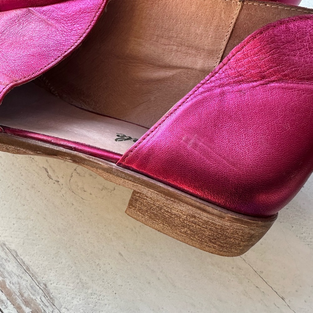 Free People Metallic Pink Leather D'Orsay Flats - Picture 13 of 16